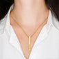 Custom Engraved Vertical Bar Necklace Jewelry TVShowGifts Gold Engraved 4 Sided Stick Necklace