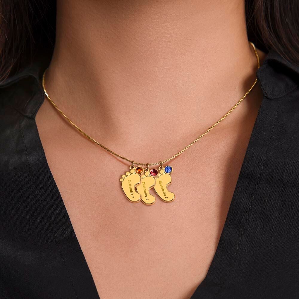 To My Amazing Mommy Baby Feet Pendant Engraved Necklace Jewelry TVShowGifts