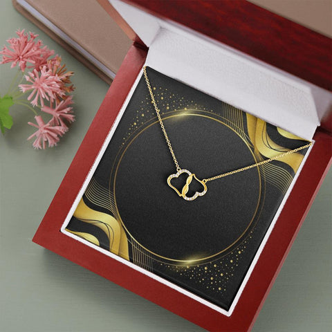 Connected Hearts Solid Gold Pendant Necklace With Real Diamonds Jewelry TVShowGifts 