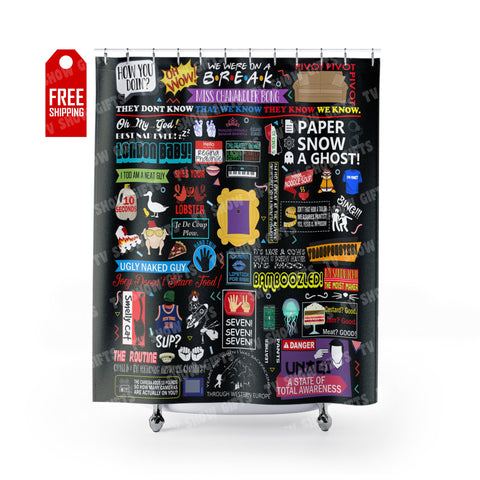 The Friends Shower Curtain Home Decor TVShowGifts 71" x 74" 